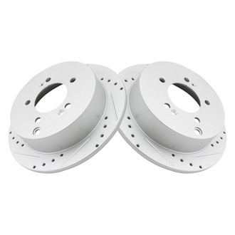 TRQ® - Performance Cross Drilled and Slotted Rear Disc Brake Rotors