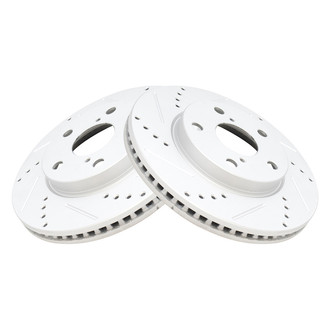 TRQ® - Performance Cross Drilled and Slotted Front Disc Brake Rotors