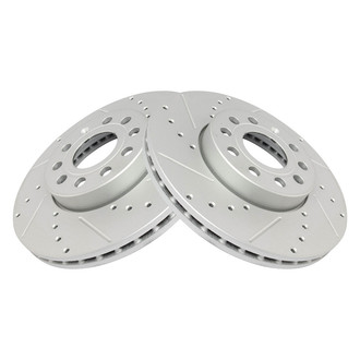 TRQ® - Performance Cross Drilled and Slotted Front Disc Brake Rotors