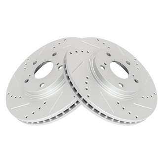TRQ® - Performance Cross Drilled and Slotted Front Disc Brake Rotors