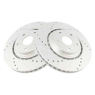 TRQ® - Performance Cross Drilled and Slotted Front Disc Brake Rotors