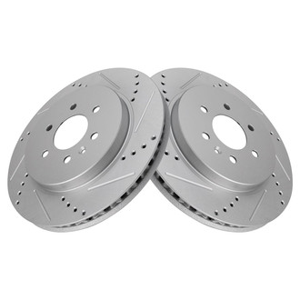 TRQ® - Performance Cross Drilled and Slotted Rear Disc Brake Rotors