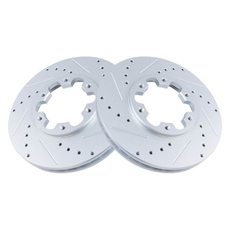 TRQ® - Performance Cross Drilled and Slotted Front Disc Brake Rotors