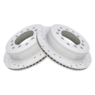 TRQ® - Performance Cross Drilled and Slotted Rear Disc Brake Rotors