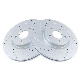 TRQ® - Performance Cross Drilled and Slotted Front Disc Brake Rotors