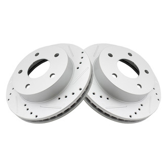 TRQ® - Performance Cross Drilled and Slotted Front Disc Brake Rotors