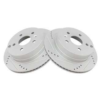 TRQ® - Performance Cross Drilled and Slotted Rear Disc Brake Rotors