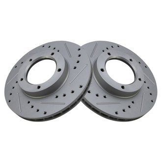 TRQ® - Performance Cross Drilled and Slotted Front Disc Brake Rotors