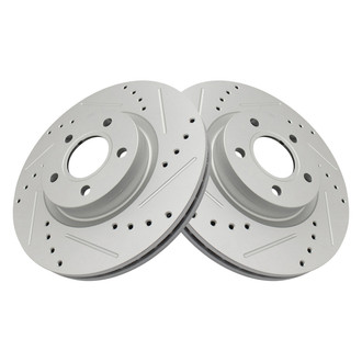 TRQ® - Performance Cross Drilled and Slotted Front Disc Brake Rotors