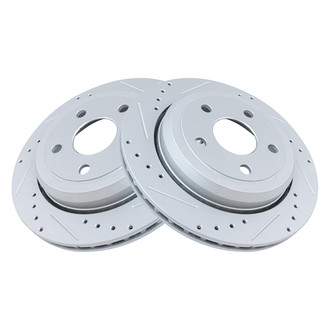 TRQ® - Performance Cross Drilled and Slotted Rear Disc Brake Rotors