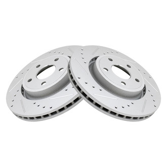 TRQ® - Performance Cross Drilled and Slotted Front Disc Brake Rotors