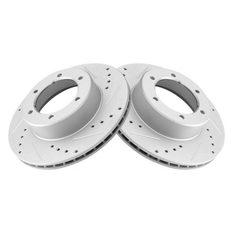 TRQ® - Performance Cross Drilled and Slotted Front Disc Brake Rotors
