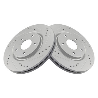 TRQ® - Performance Cross Drilled and Slotted Front Disc Brake Rotors