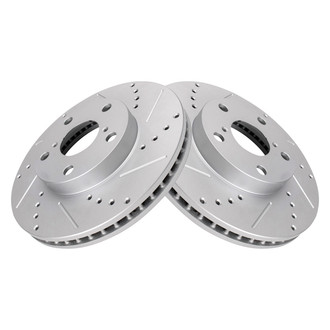 TRQ® - Performance Cross Drilled and Slotted Front Disc Brake Rotors