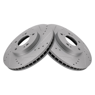TRQ® - Performance Cross Drilled and Slotted Front Disc Brake Rotors