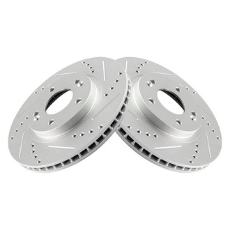 TRQ® - Performance Cross Drilled and Slotted Front Disc Brake Rotors