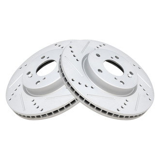 TRQ® - Performance Cross Drilled and Slotted Front Disc Brake Rotors