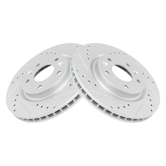 TRQ® - Performance Cross Drilled and Slotted Front Disc Brake Rotors