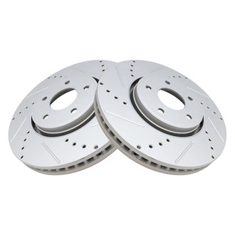 TRQ® - Performance Cross Drilled and Slotted Front Disc Brake Rotors