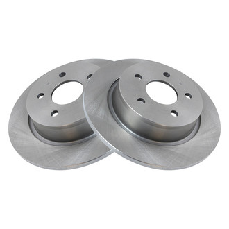 TRQ® - Plain Solid Rear Disc Brake Rotors