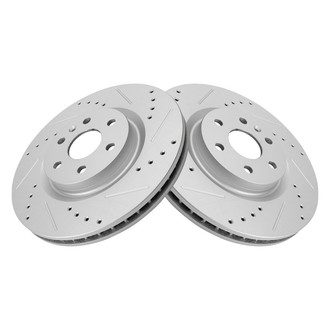 TRQ® - Performance Cross Drilled and Slotted Front Disc Brake Rotors