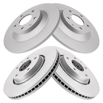 TRQ® - Plain Front and Rear Disc Brake Rotors