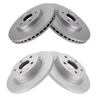 TRQ® - Plain Front and Rear Disc Brake Rotors