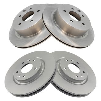 TRQ® - Plain Vented Front and Rear Disc Brake Rotors