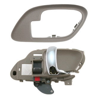 TRQ® - Front or Rear Passenger Side Interior Door Handle and Bezel Set
