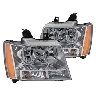 TRQ® - Driver and Passenger Side Chrome Euro Headlights