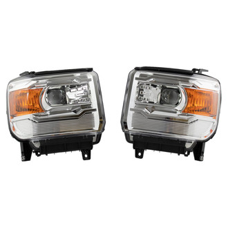 TRQ® - Driver and Passenger Side Chrome Projector Headlights