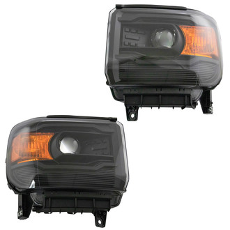 TRQ® - Driver and Passenger Side Black Projector Headlights