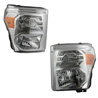 TRQ® - Driver and Passenger Side Chrome Euro Headlights