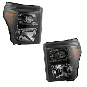 TRQ® - Driver and Passenger Side Chrome Euro Headlights