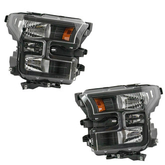 TRQ® - Driver and Passenger Side Chrome Euro Headlights