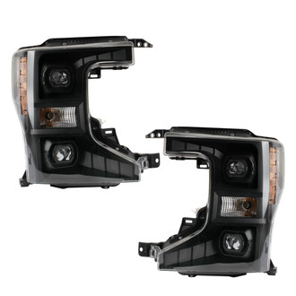 TRQ® - Driver and Passenger Side Black Projector Headlights