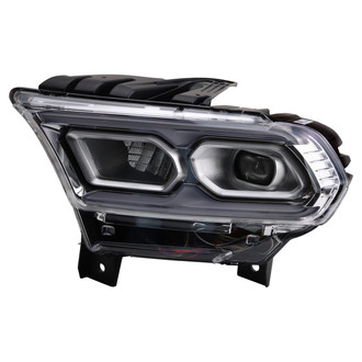 TRQ® - Black With Projector LED. With LED DRL Headlight