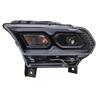 TRQ® - Driver Side Black With Projector LED. With LED DRL Headlight