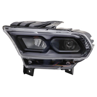 TRQ® - Driver Side Black With Projector LED. With LED DRL Headlight