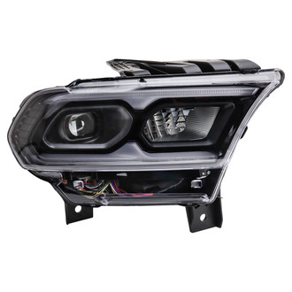 TRQ® - Passenger Side Black With Projector LED. With LED DRL Headlight