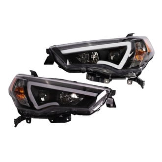 TRQ® - Driver and Passenger Side Black LED DRL Bar Projector Headlights