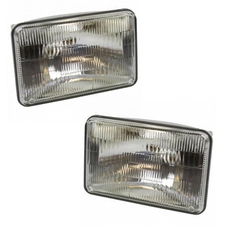 TRQ® - 4x6" Rectangular Chrome Factory Style Headlights