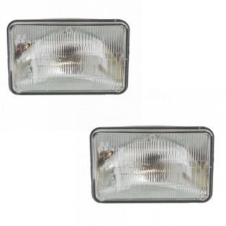 TRQ® - 4x6" Rectangular Chrome Factory Style Headlights (H4651, 165mm)