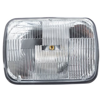 TRQ® - 7x6" Rectangular Chrome Factory Style Headlight (H6054, 200mm)