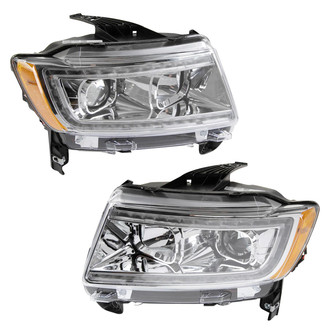 TRQ® - Chrome Switchback LED DRL Bar Projector Headlights