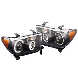 TRQ® - Driver and Passenger Side Black Dual Halo Projector Headlights