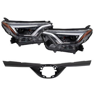 TRQ® LKA17621 - Driver and Passenger Side Replacement Headlights Lens and Housing