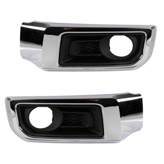 TRQ® - Front Driver and Passenger Side Fog Light Bezels