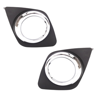 TRQ® - Front Driver and Passenger Side Fog Light Bezel Set