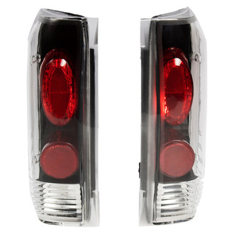 TRQ® - Driver and Passenger Side Black Euro Tail Lights
